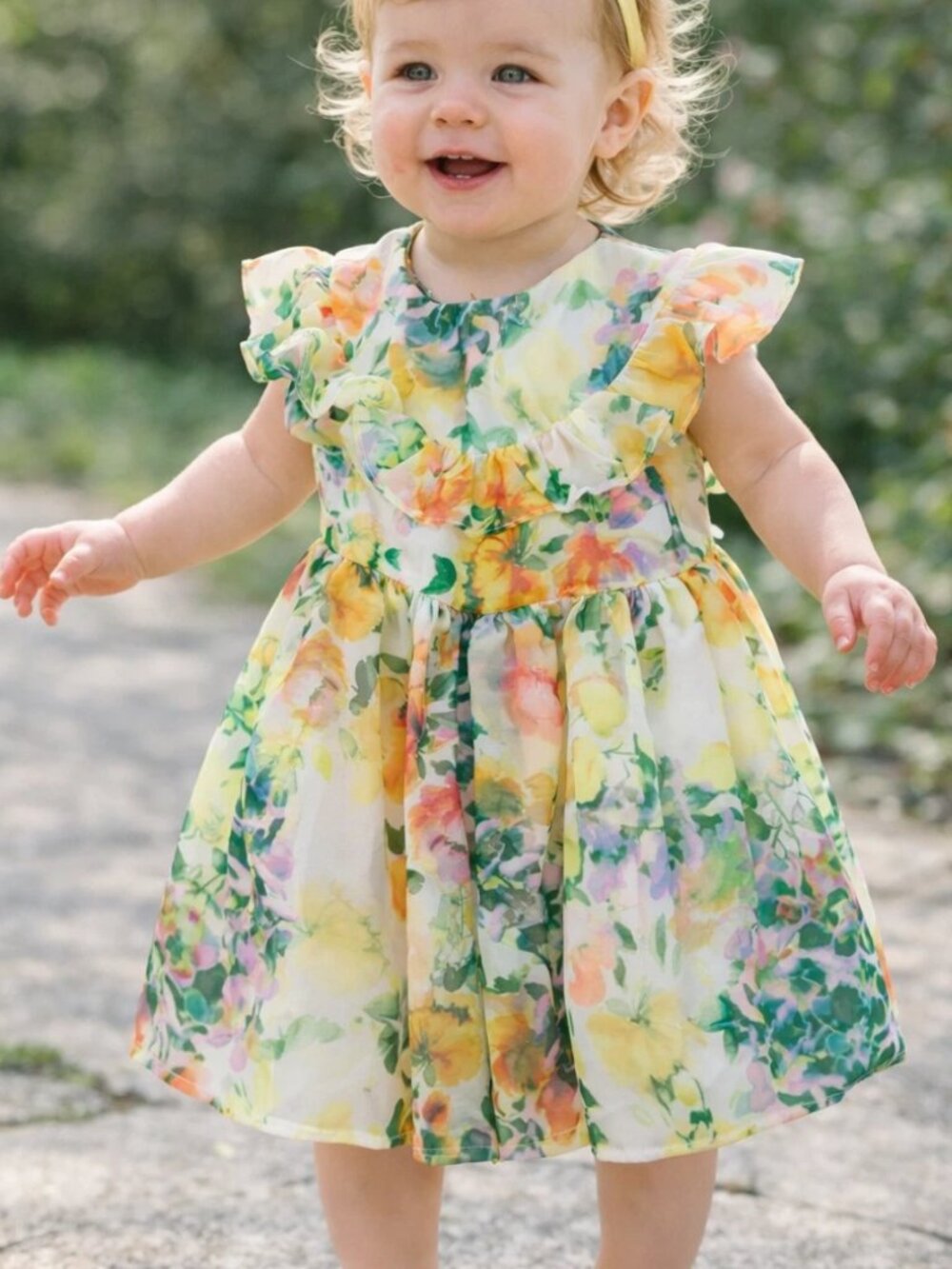 Pastourelle Pippa & Julie Girls 18M Floral Easter Dress Ruffle Chiffon Lined